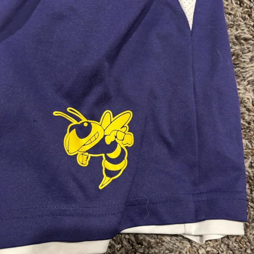 Men's White and Purple Reversible Athletic Shorts